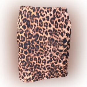 Express Leopard Print Mini Skirt - Brown & Black